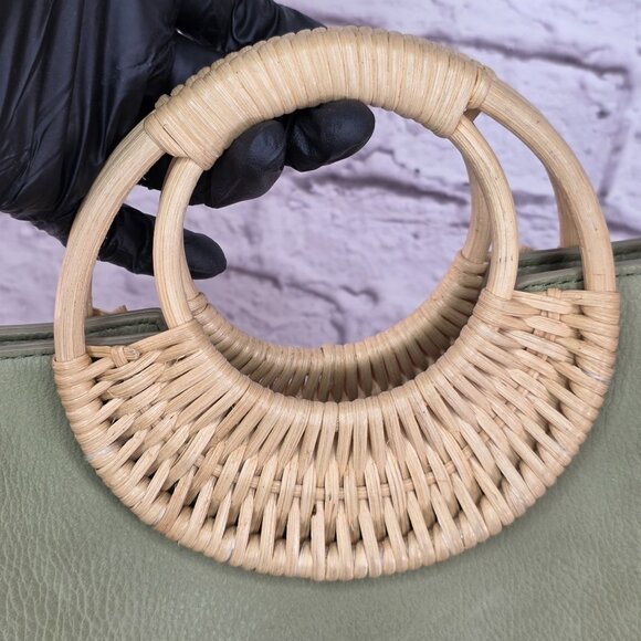 Anthropologie Womens Tote Bag Purse Wicker Handled Boho Crossbody Detachable Str - Picture 7 of 11